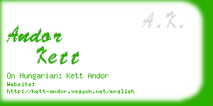 andor kett business card